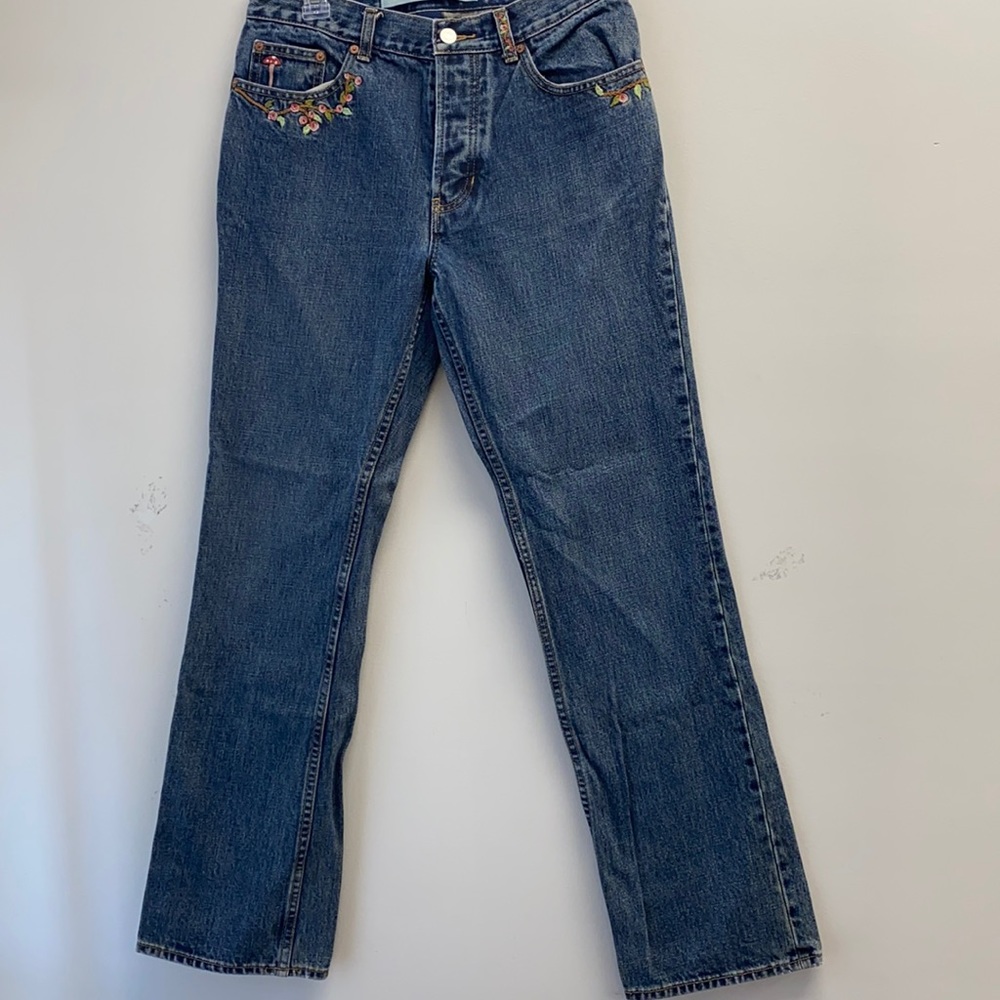 Vintage gap bootcut jeans embroidered size 8 regular button fly